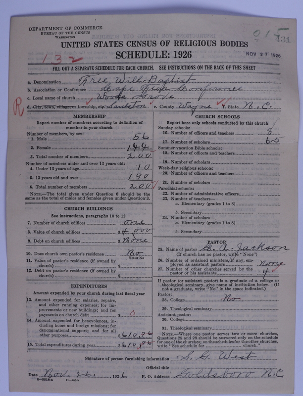 Scan of Free Will Baptists: 431