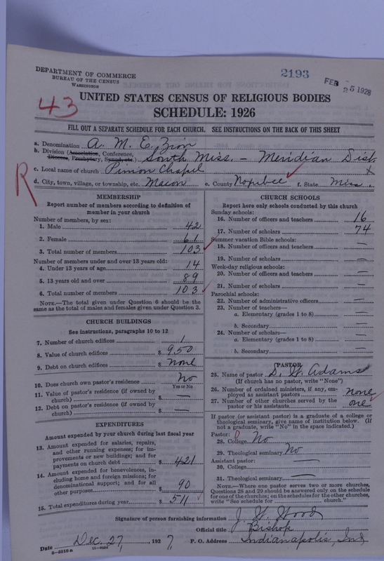 Scan of African Methodist Episcopal Zion Church: 2193