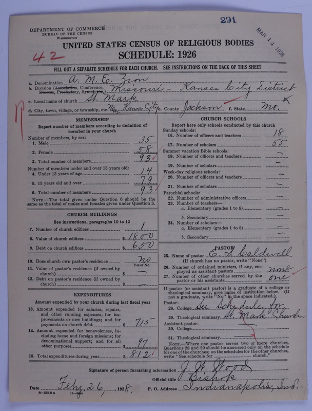 Scan of African Methodist Episcopal Zion Church: 291