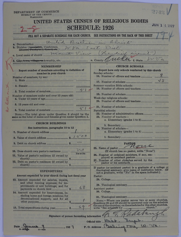 Scan of Church of the United Brethren in Christ: 2742