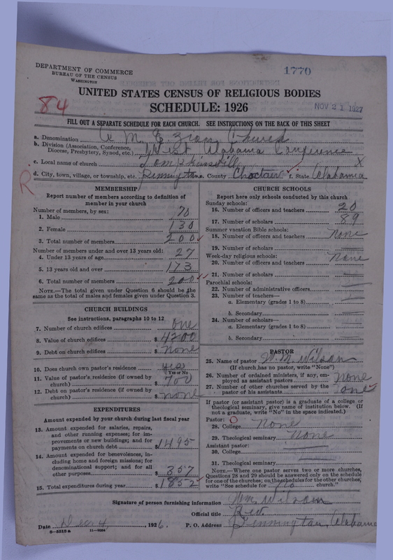 Scan of African Methodist Episcopal Zion Church: 1770