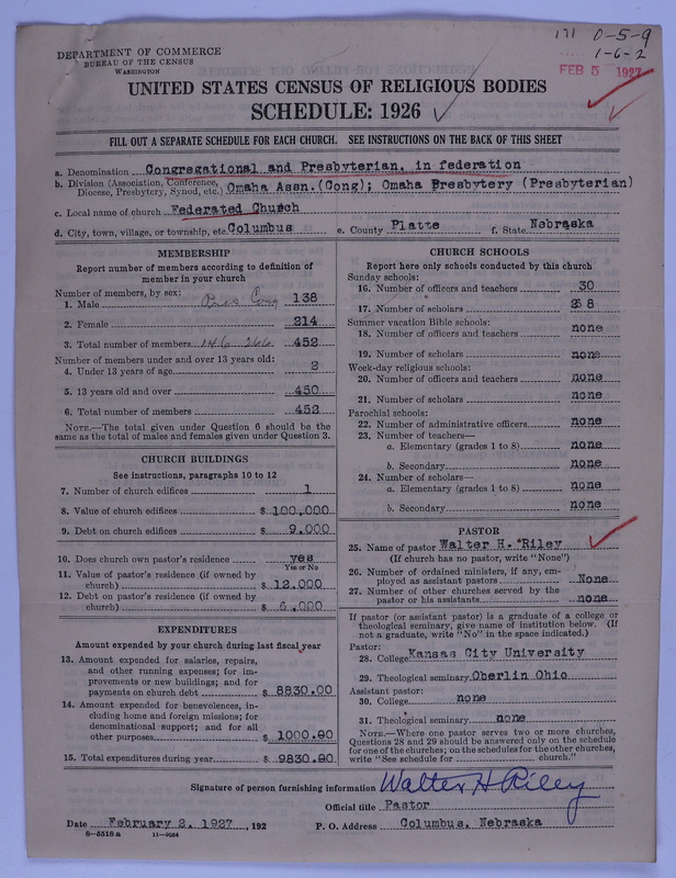 Scan of Federated Churches: 171