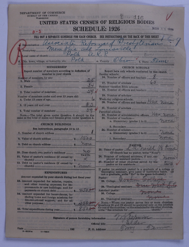 Scan of Associate Reformed Presbyterian Church: 116