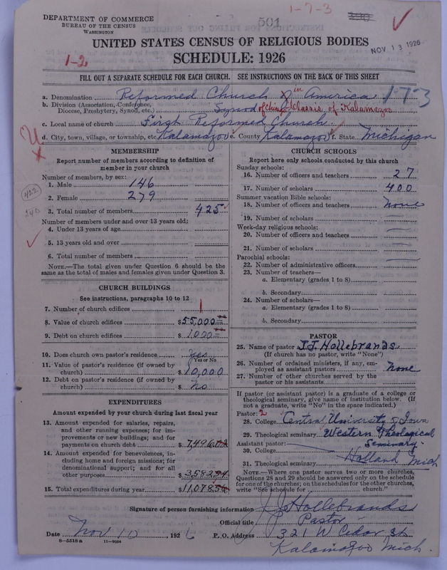 Scan of Reformed Church in America: 501