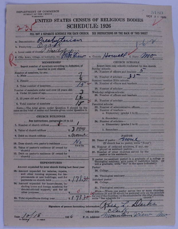 Scan of Presbyterian Church in the United States of America: 5180