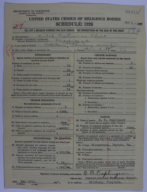 Scan of Church of the United Brethren in Christ: 2425