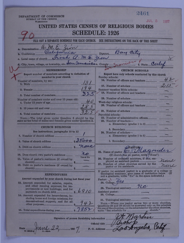 Scan of African Methodist Episcopal Zion Church: 2461