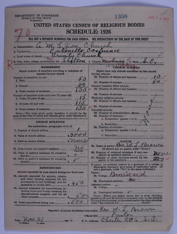 Scan of African Methodist Episcopal Zion Church: 1358