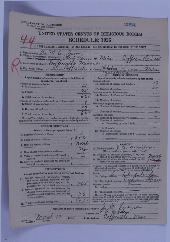 Scan of African Methodist Episcopal Zion Church: 2284
