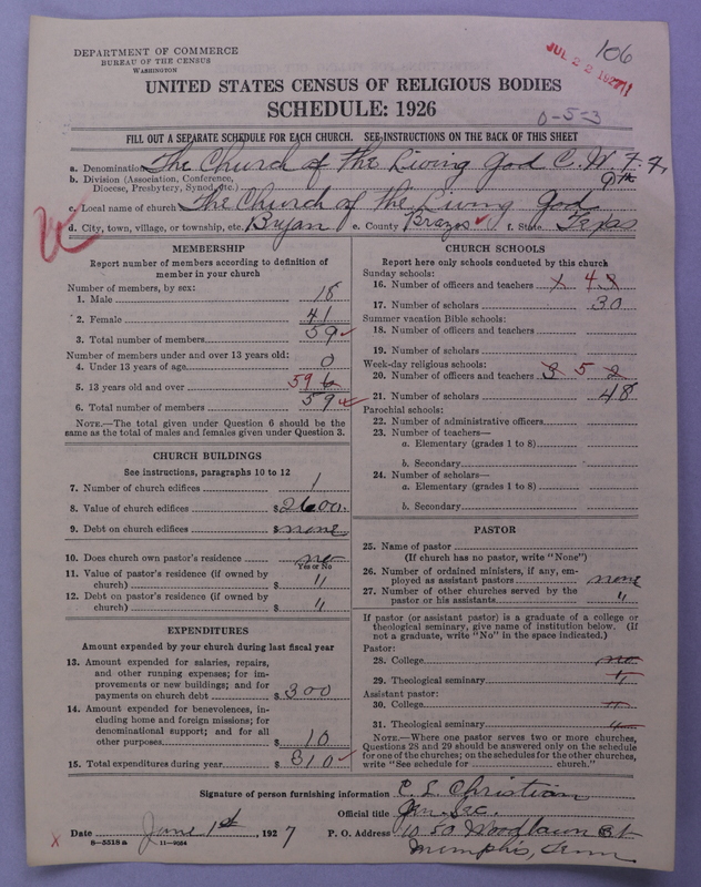 Scan of Church of the Living God, Christian Workers for Fellowship: 106
