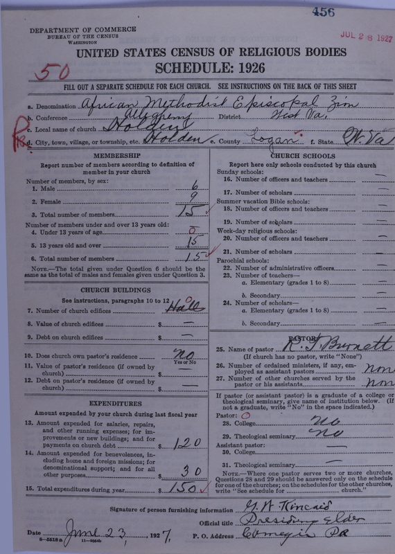 Scan of African Methodist Episcopal Zion Church: 456
