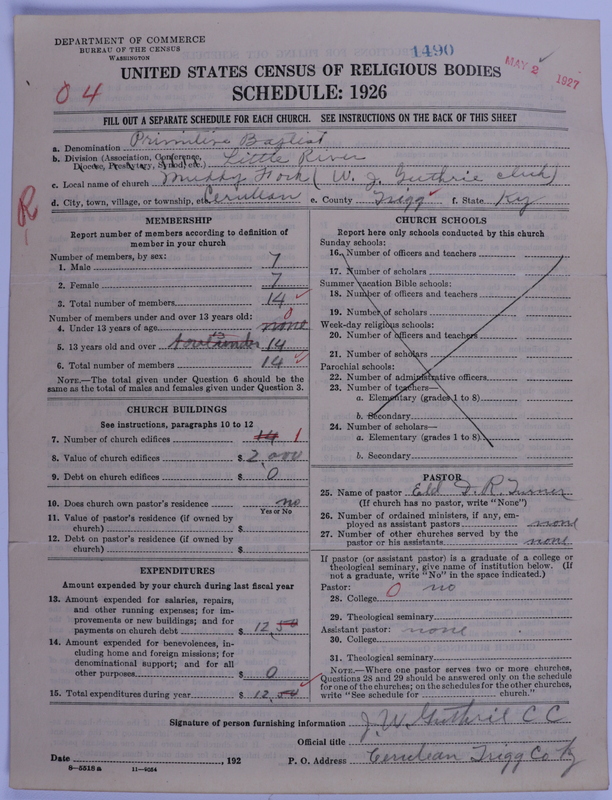 Scan of Primitive Baptists: 1490