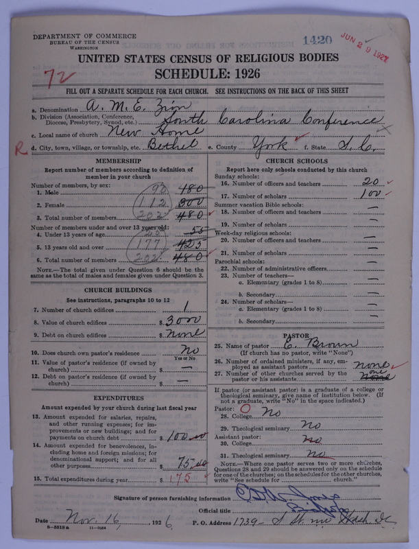 Scan of African Methodist Episcopal Zion Church: 1420