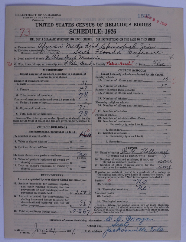 Scan of African Methodist Episcopal Zion Church: 1535