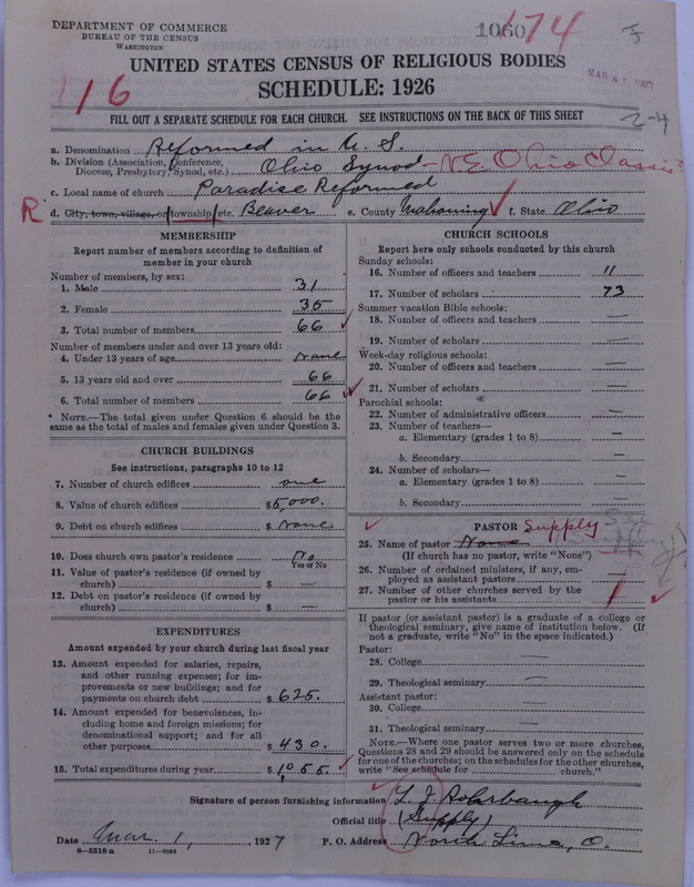 Scan of Reformed Church in the United States: 1060