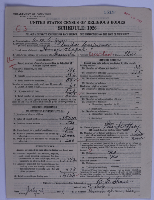 Scan of African Methodist Episcopal Zion Church: 1513