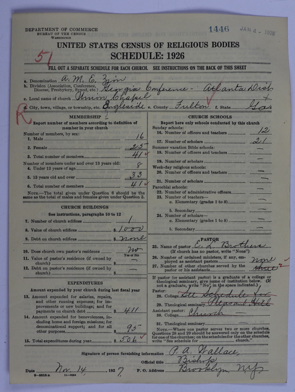 Scan of African Methodist Episcopal Zion Church: 1446