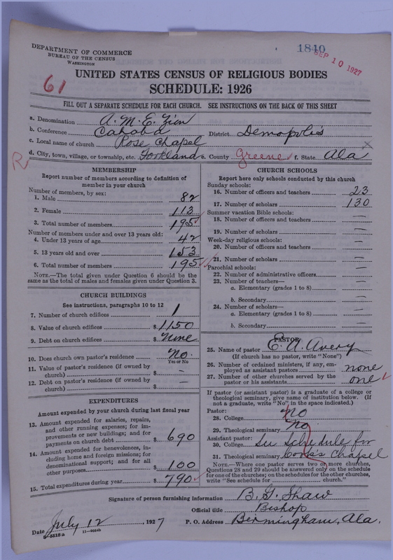 Scan of African Methodist Episcopal Zion Church: 1840