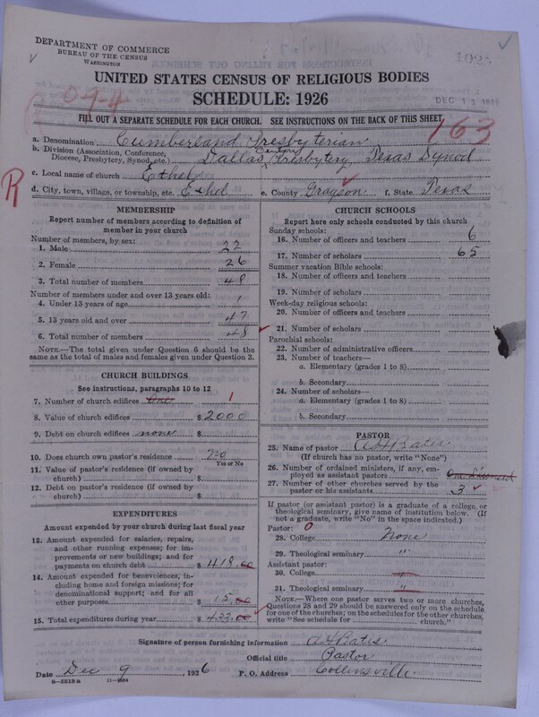 Scan of Cumberland Presbyterian Church: 1025