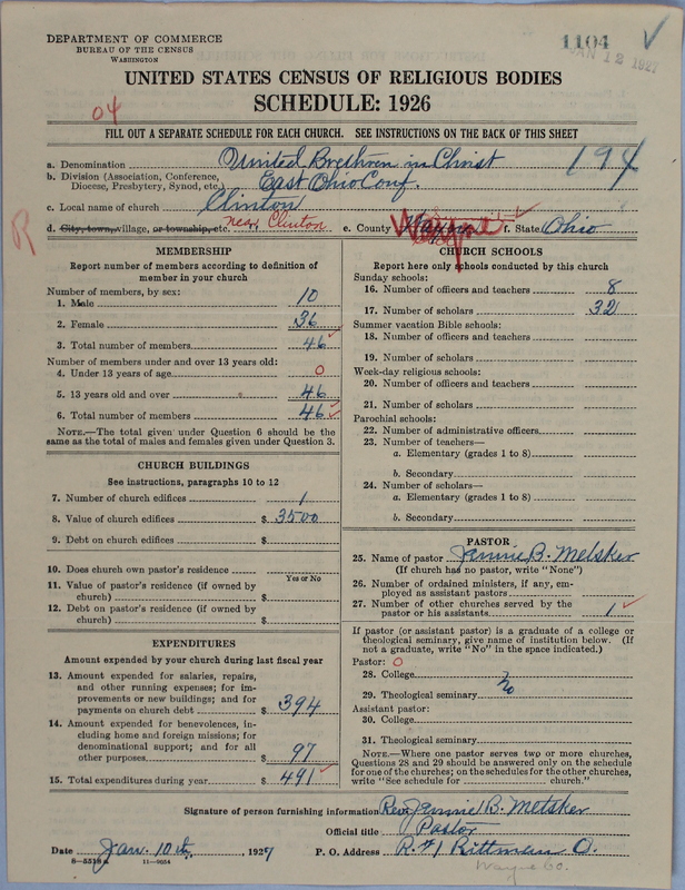 Scan of Church of the United Brethren in Christ: 1104