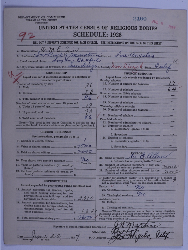 Scan of African Methodist Episcopal Zion Church: 2460