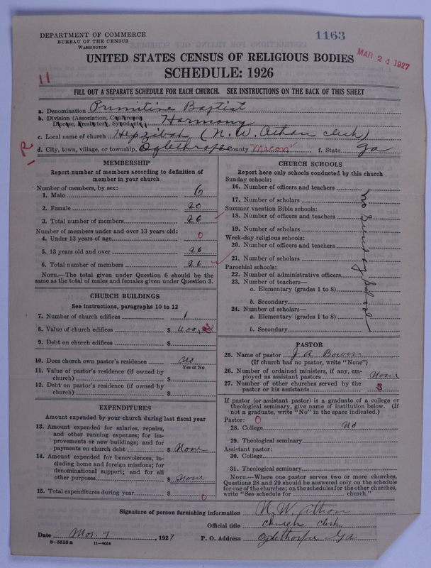 Scan of Primitive Baptists: 1163