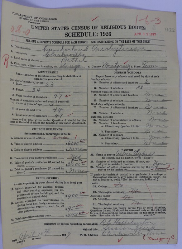 Scan of Cumberland Presbyterian Church: 602