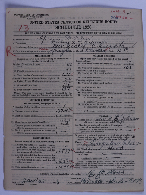 Scan of African Methodist Episcopal Zion Church: 704