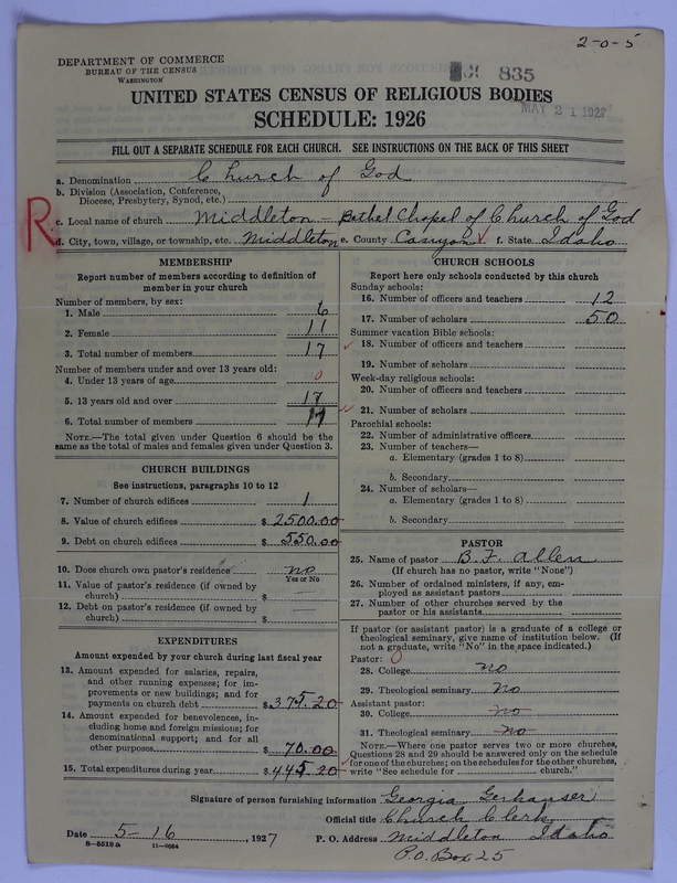Scan of Church of God (Headquarters, Anderson, Ind.): 835