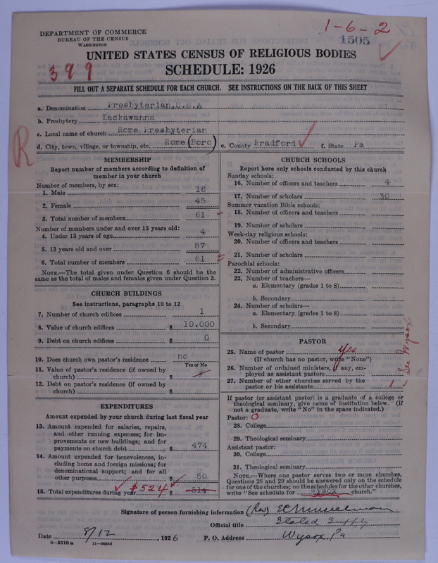 Scan of Presbyterian Church in the United States of America: 1505