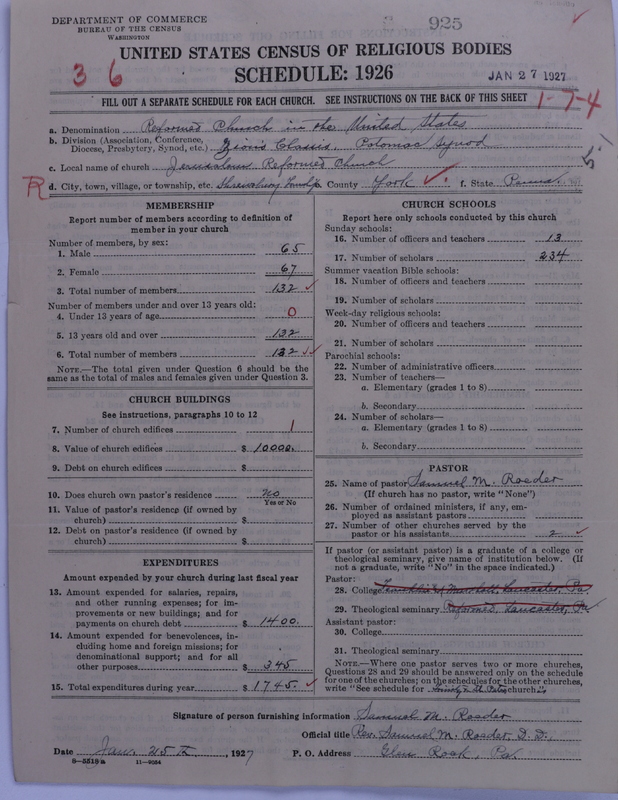 Scan of Reformed Church in the United States: 925