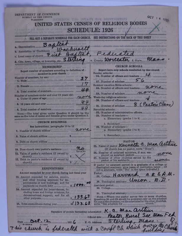 Scan of Federated Churches: