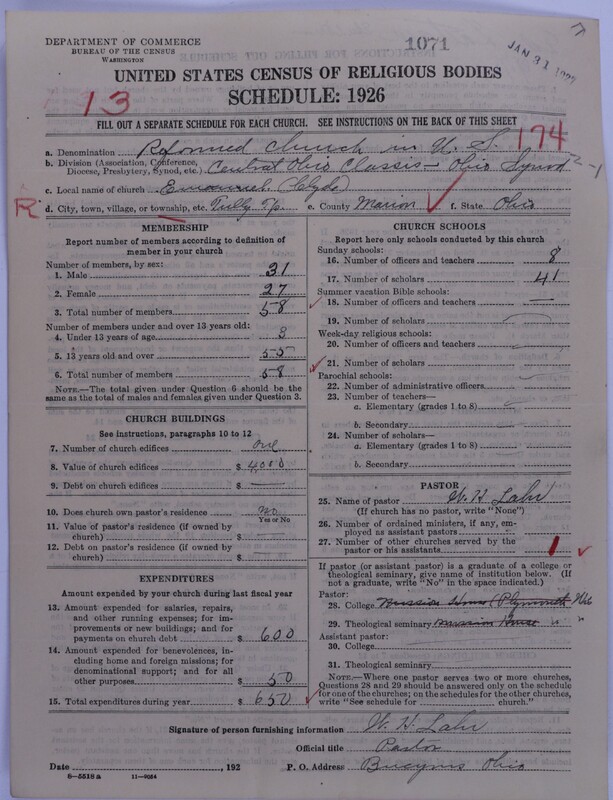 Scan of Reformed Church in the United States: 1071