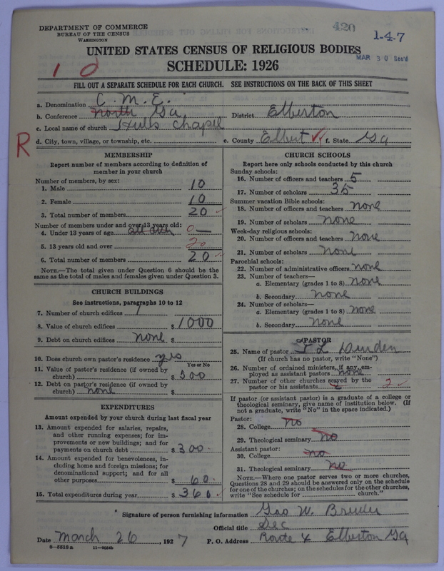 Scan of Colored Methodist Episcopal Church: 420