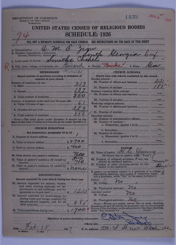 Scan of African Methodist Episcopal Zion Church: 1432