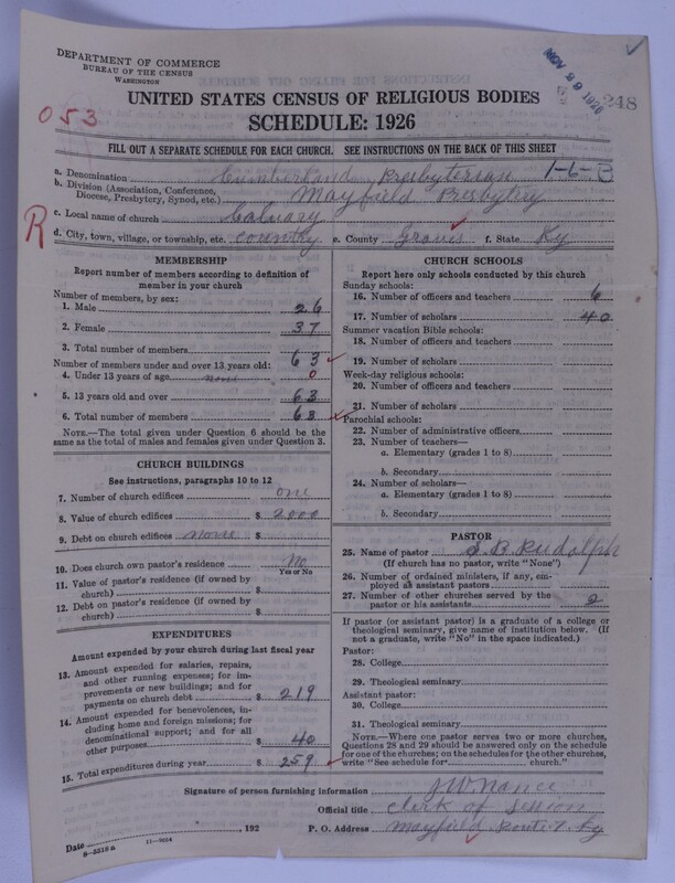 Scan of Cumberland Presbyterian Church: 248