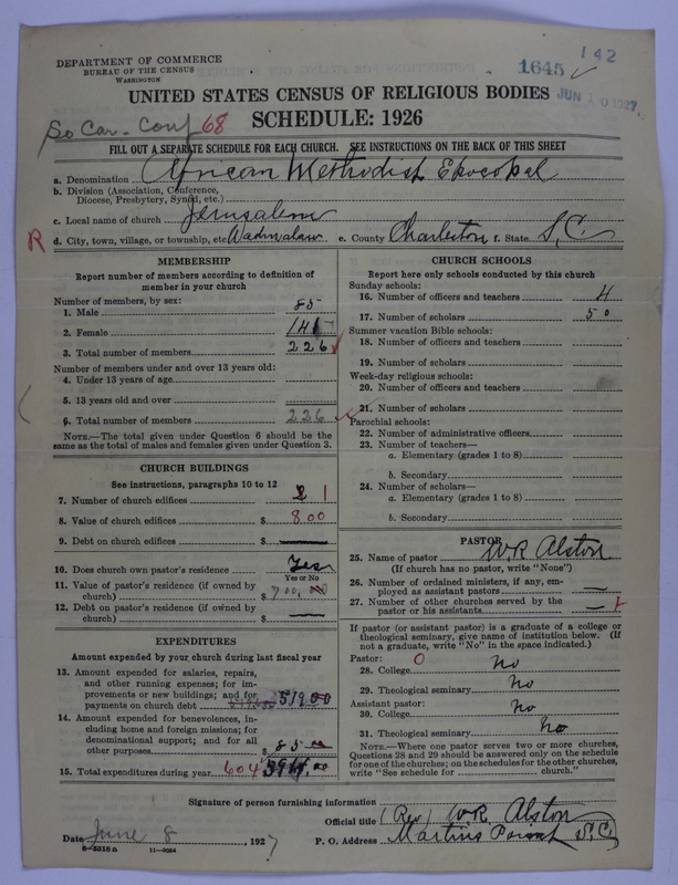 Scan of African Methodist Episcopal Church: 1645