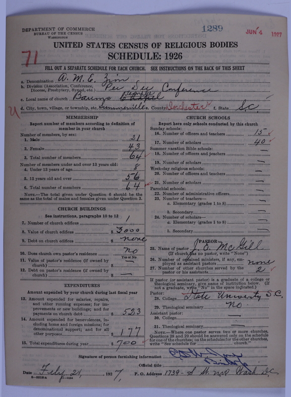 Scan of African Methodist Episcopal Zion Church: 1289