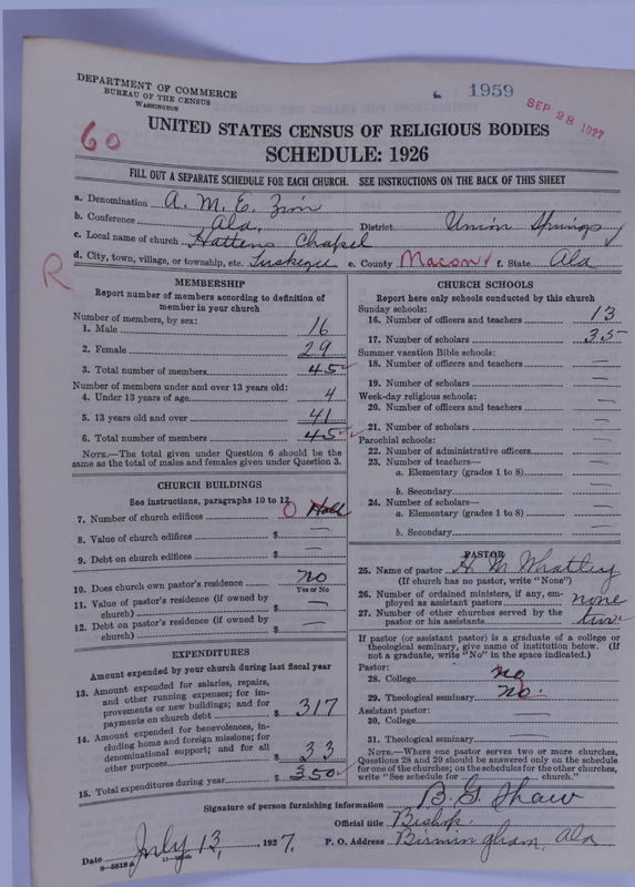 Scan of African Methodist Episcopal Zion Church: 1959