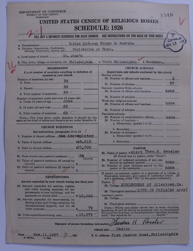 Scan of United Lutheran Church in America: 1518