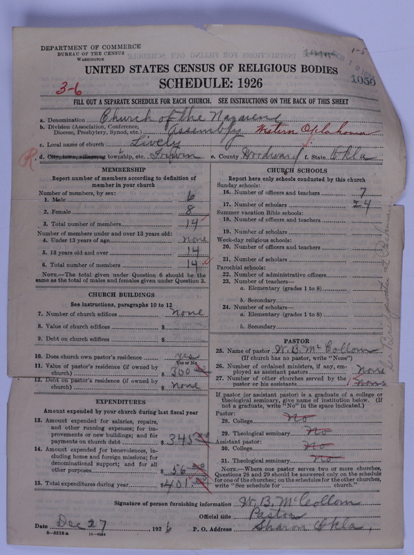 Scan of Church of the Nazarene: 1050