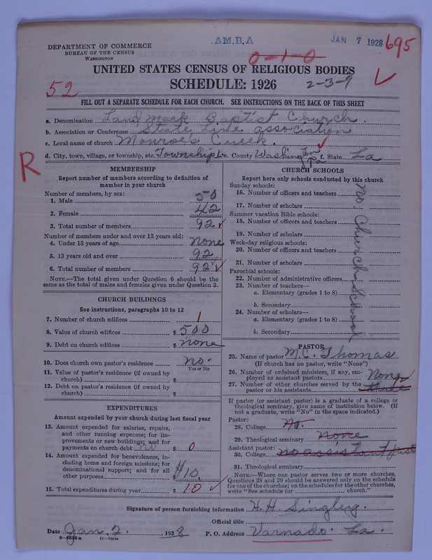 Scan of Landmark Baptist of America: 695