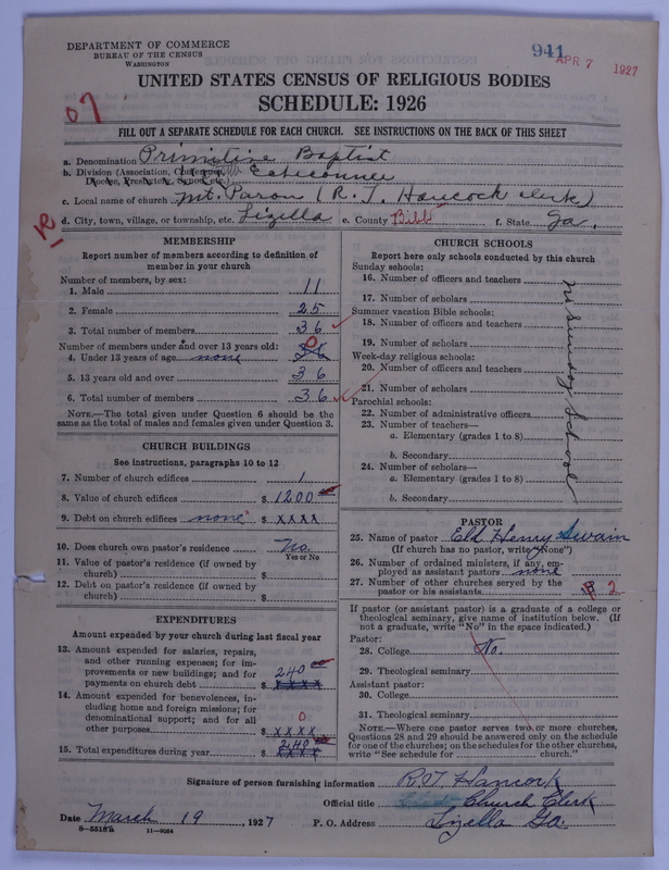 Scan of Primitive Baptists: 941