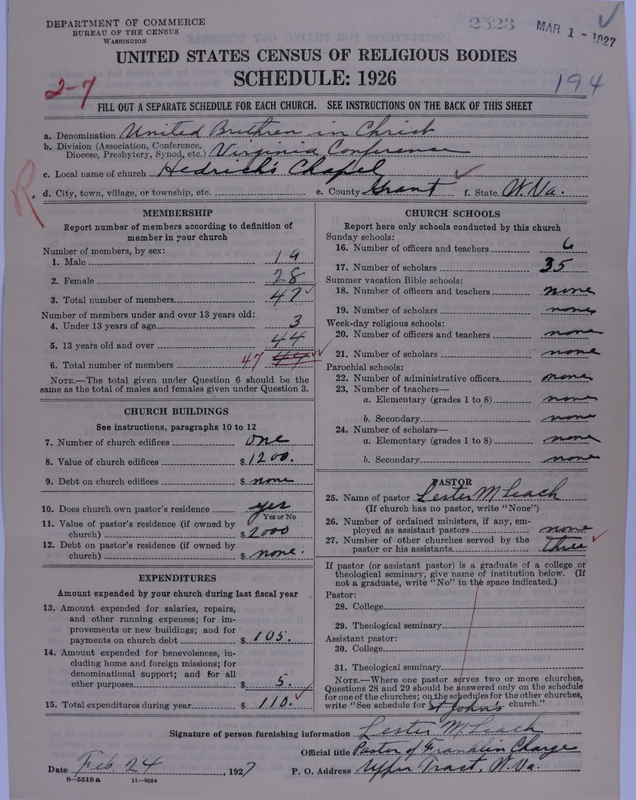 Scan of Church of the United Brethren in Christ: 2523
