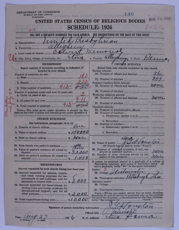 Scan of United Presbyterian Church of North America: 140