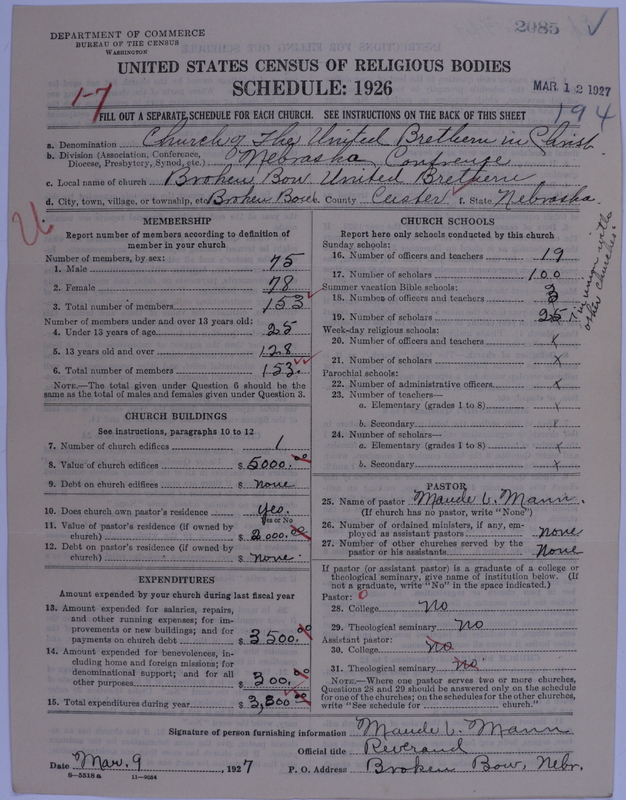 Scan of Church of the United Brethren in Christ: 2085
