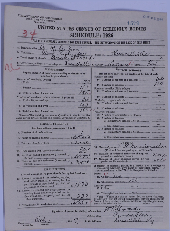 Scan of African Methodist Episcopal Zion Church: 1579