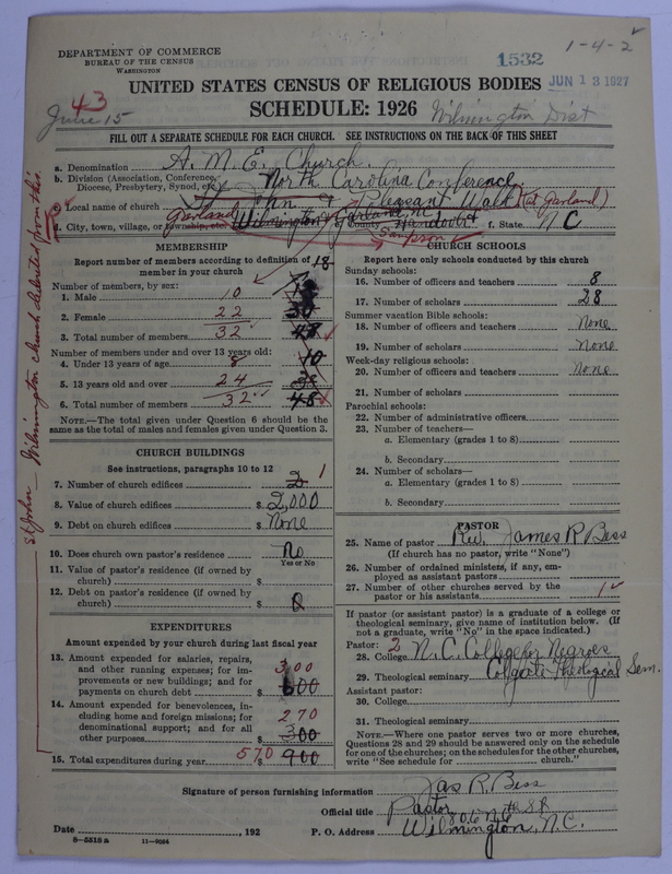 Scan of African Methodist Episcopal Church: 1532