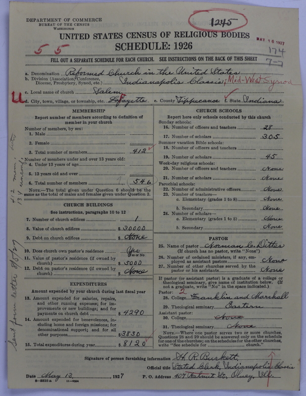 Scan of Reformed Church in the United States: 1245