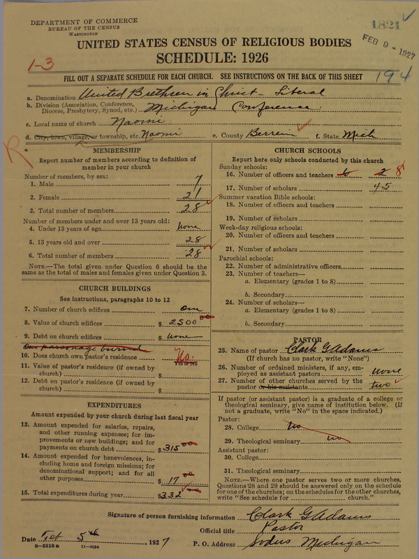 Scan of Church of the United Brethren in Christ: 1821